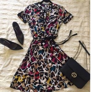 DVF Barcelona 100% Silk Crepe Wrap Dress